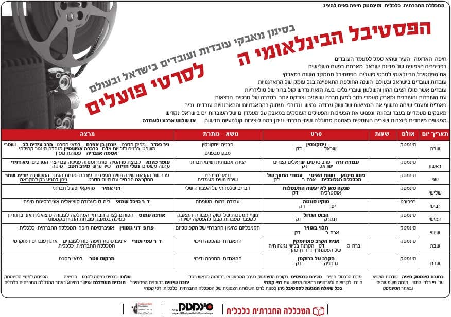 תכנייה פסטיבל סרטי פועלים 2010